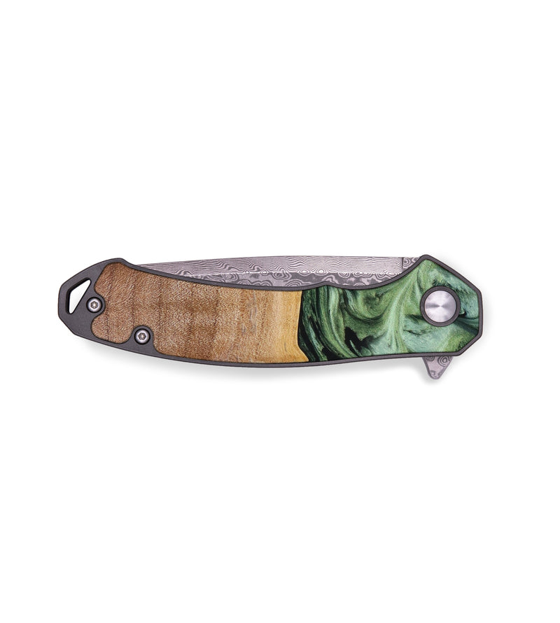 EDC Wood+Resin Pocket Knife - Glenn (Green, 643122)