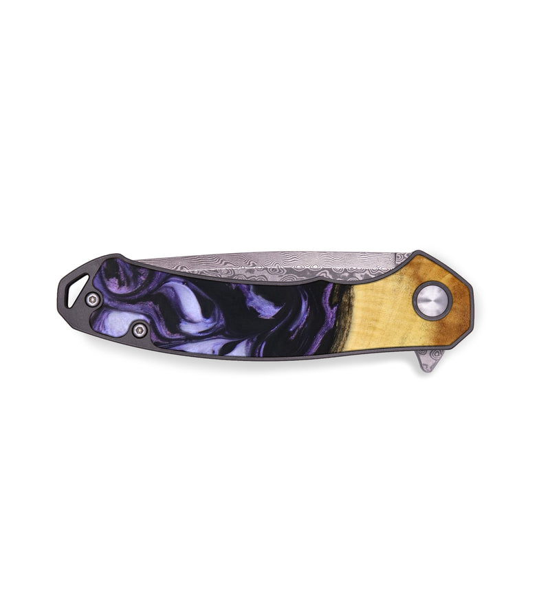 EDC Wood+Resin Pocket Knife - Tricia (Purple, 640322)