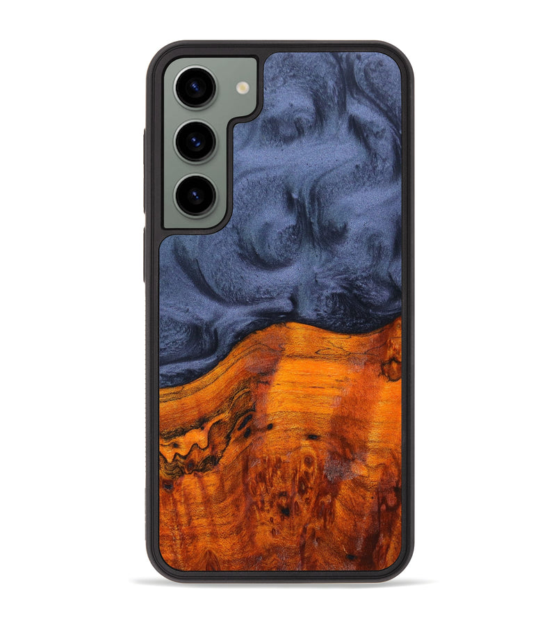 Galaxy S23 Plus Wood+Resin Phone Case - Leigha (Black & White, 632108)