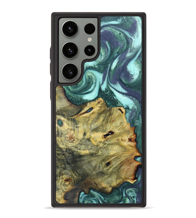 Galaxy S23 Ultra Wood+Resin Phone Case - Rogelio (Green, 626809)