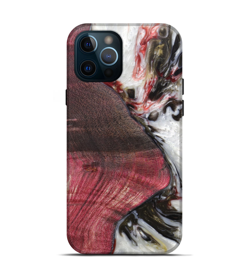 iPhone 12 Pro Wood+Resin Live Edge Phone Case - Shasta (Black & White, 627414)