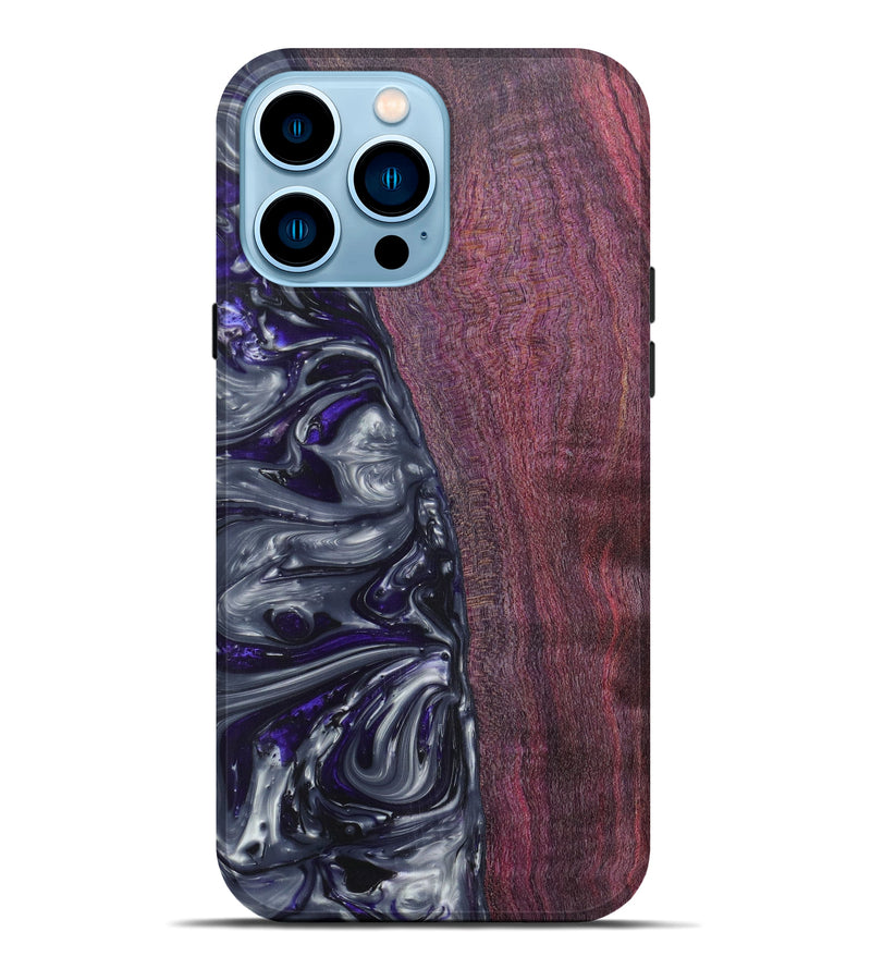 iPhone 14 Pro Max Wood+Resin Live Edge Phone Case - Roxane (Purple, 616832)