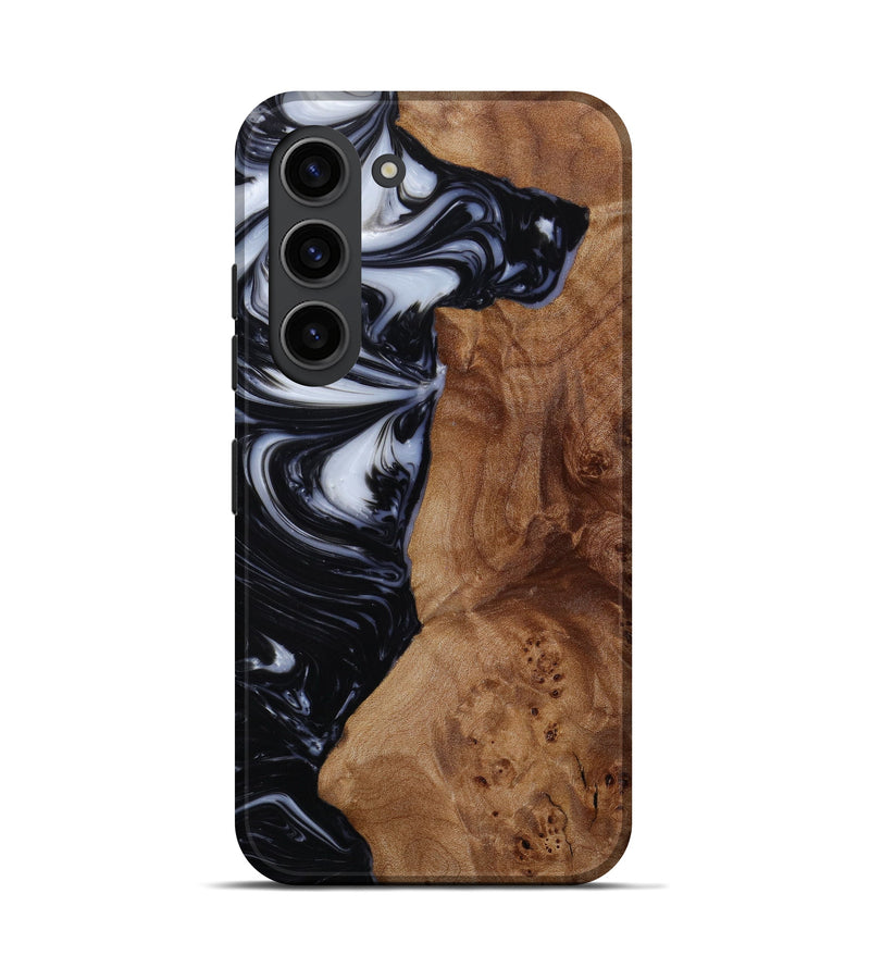 Galaxy S23 Wood+Resin Live Edge Phone Case - Tyler (Black & White, 648334)