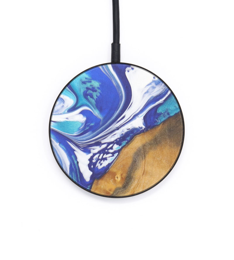 Circle Wood+Resin Wireless Charger - Hiroki (Dark Blue, 606884)