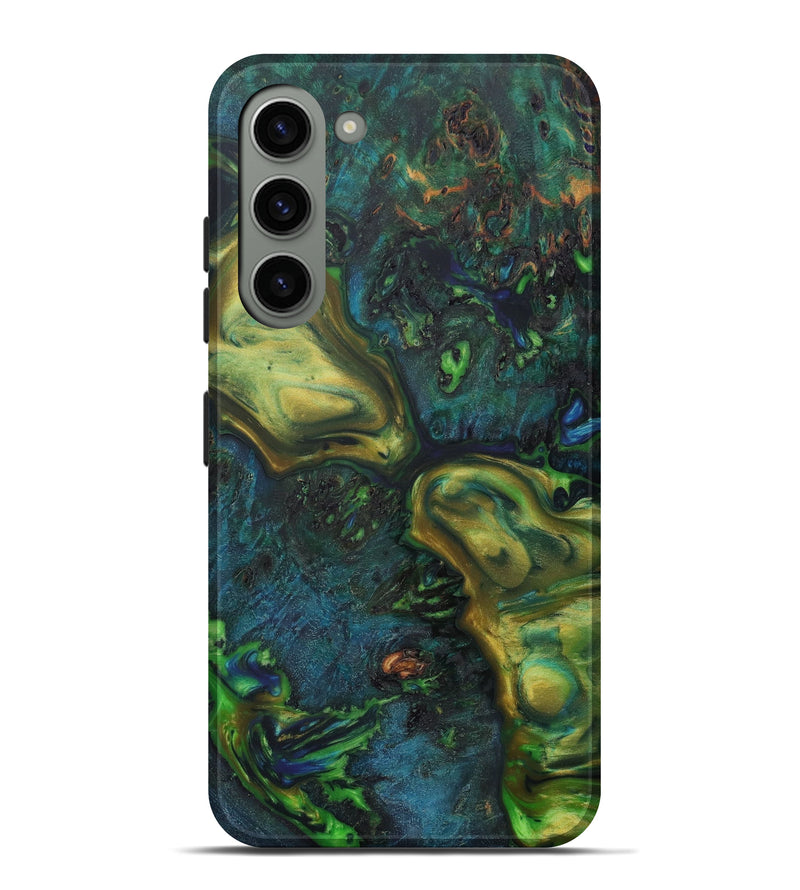 Galaxy S23 Plus Wood+Resin Live Edge Phone Case - Horace (Green, 641753)