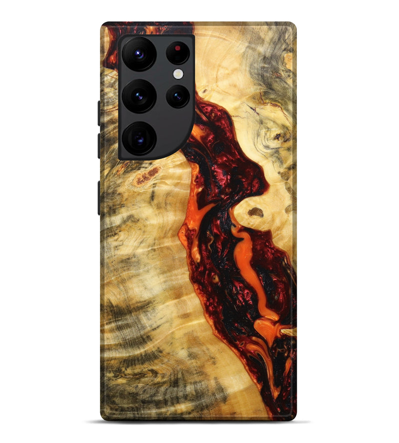 Galaxy S22 Ultra Wood+Resin Live Edge Phone Case - Zavier (Red, 633053)