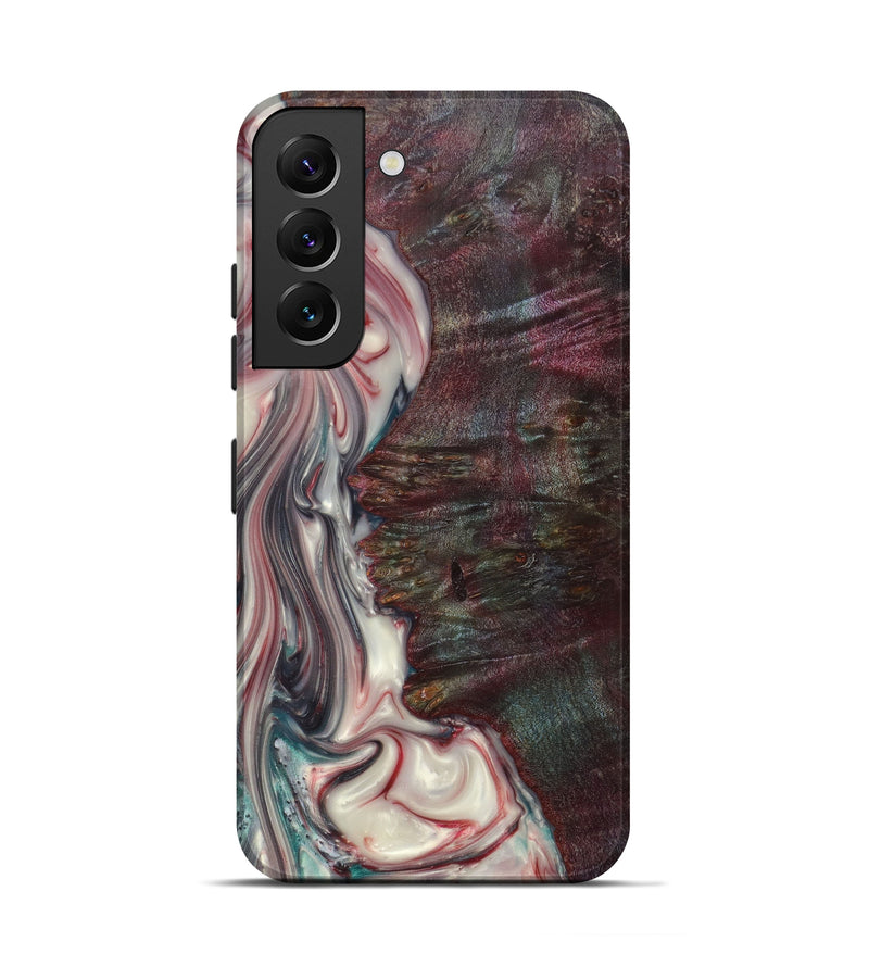 Galaxy S22 Wood+Resin Live Edge Phone Case - Grayce (Dark Red, 605533)