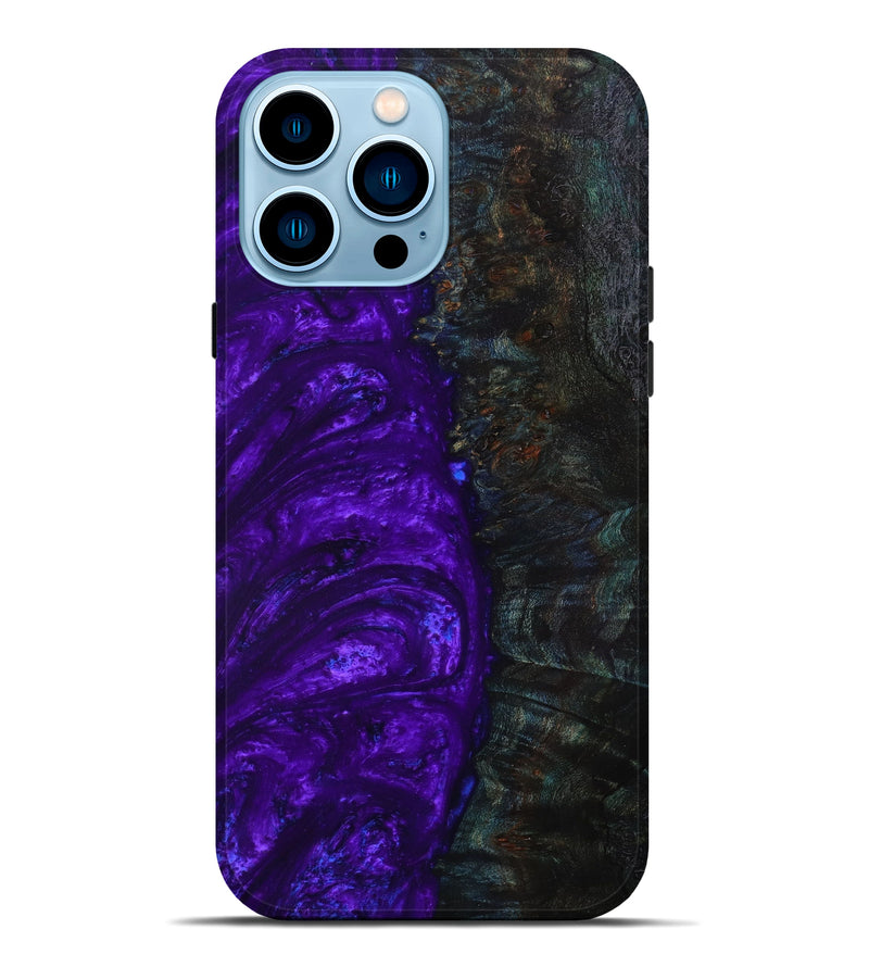 iPhone 14 Pro Max Wood+Resin Live Edge Phone Case - Janelle (Purple, 639007)