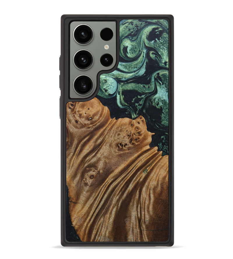 Galaxy S23 Ultra Wood+Resin Phone Case - Quinn (Green, 635810)