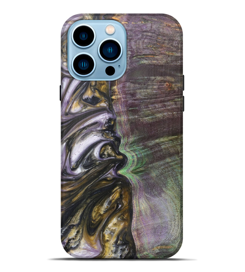 iPhone 14 Pro Max Wood+Resin Live Edge Phone Case - Antoinette (Purple, 615838)