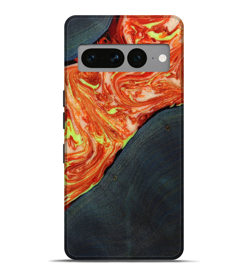 Pixel 7 Pro Wood+Resin Live Edge Phone Case - Makenzie (Red, 647388)