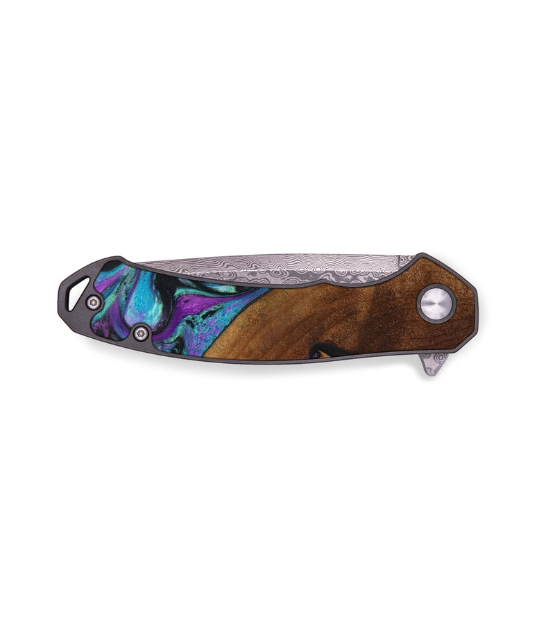 EDC Wood+Resin Pocket Knife - Nataly (Purple, 642641)