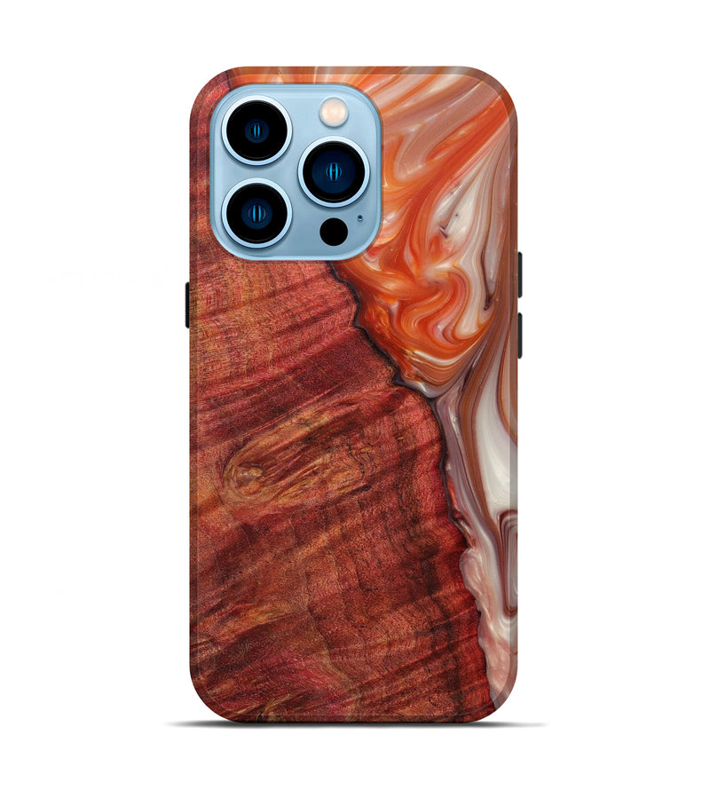 iPhone 14 Pro Wood+Resin Live Edge Phone Case - Abraham (Red, 623167)