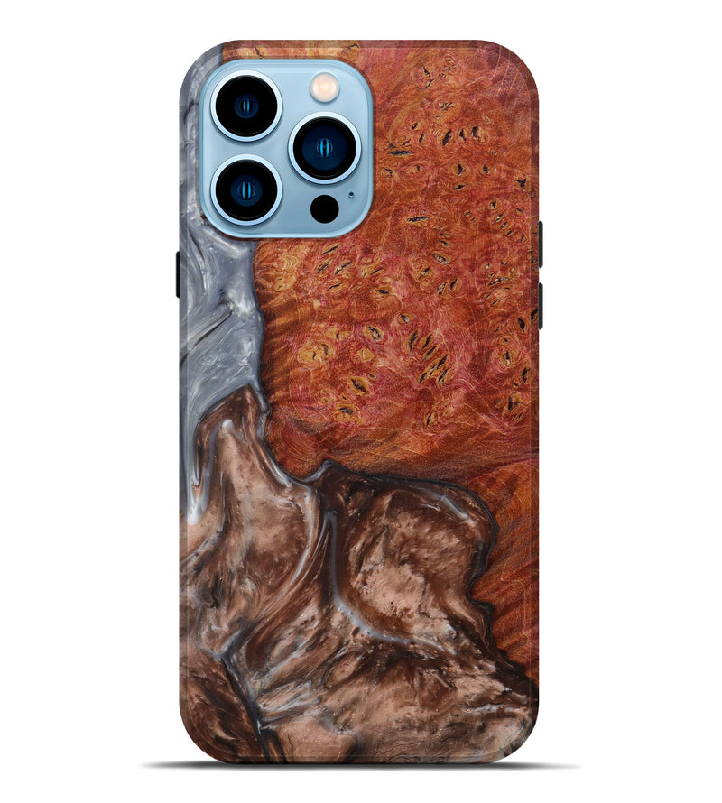 iPhone 14 Pro Max Wood+Resin Live Edge Phone Case - Tillie (Metallic, 591374)