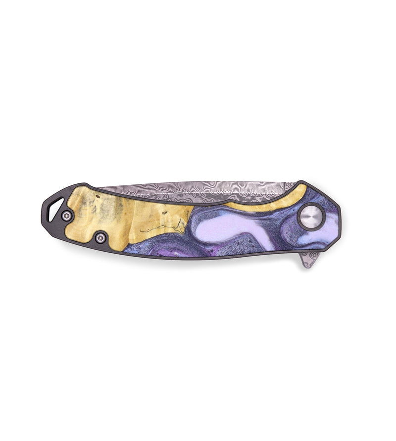 EDC Wood+Resin Pocket Knife - Toni (Purple, 637089)
