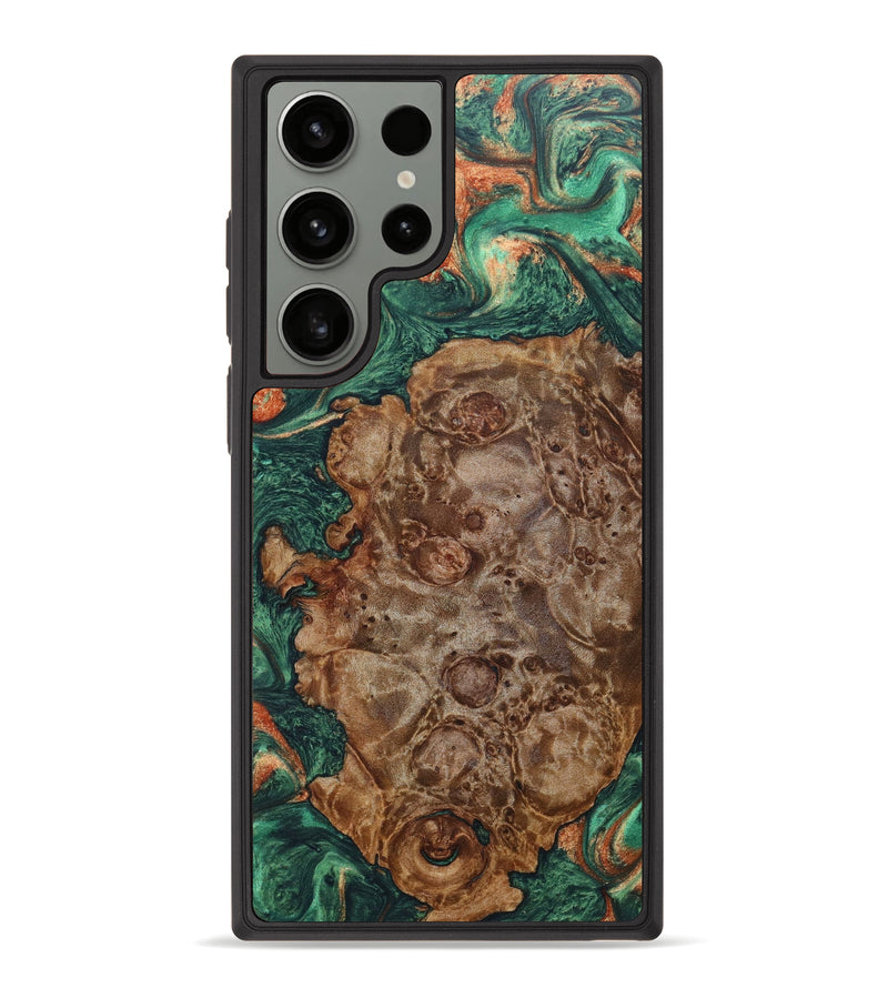 Galaxy S23 Ultra Wood+Resin Phone Case - Zaniya (Green, 629724)