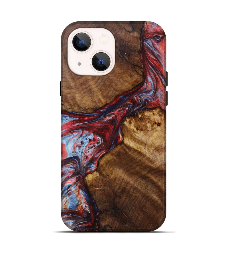 iPhone 14 Wood+Resin Live Edge Phone Case - Lamont (Red, 637251)