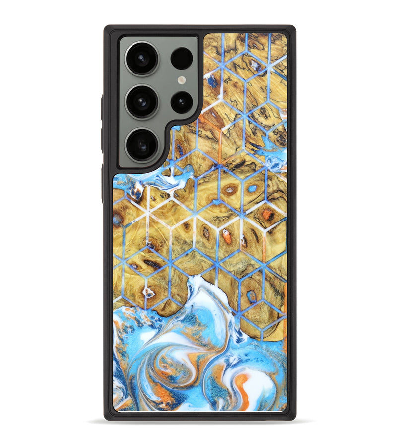 Galaxy S23 Ultra Wood+Resin Phone Case - Hiram (Pattern, 624619)