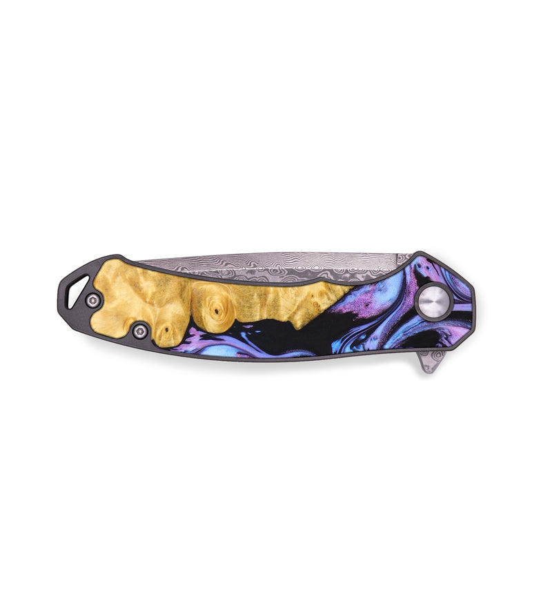 EDC Wood+Resin Pocket Knife - Shari (Purple, 636475)