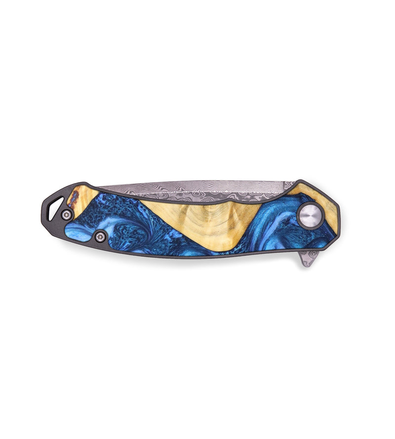 EDC Wood+Resin Pocket Knife - Elena (Blue, 636468)