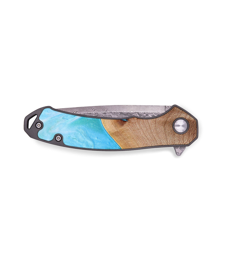 EDC Wood+Resin Pocket Knife - Deanna (Blue, 637065)