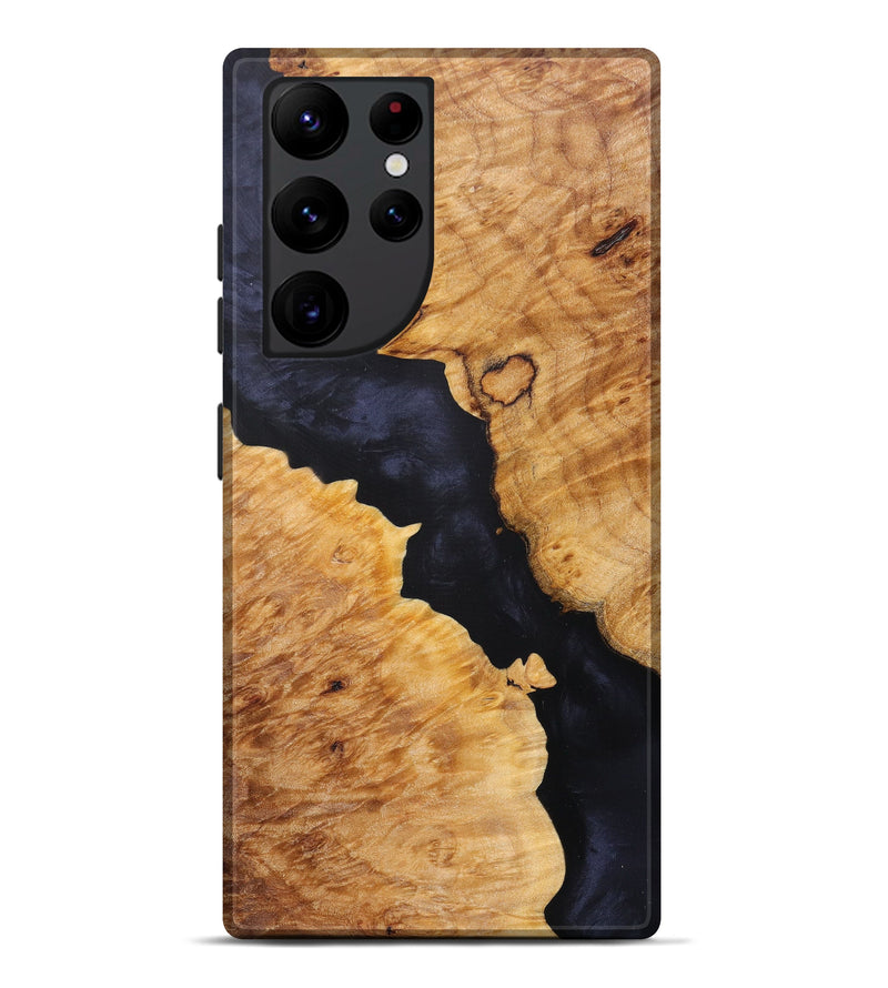 Galaxy S22 Ultra Wood+Resin Live Edge Phone Case - Delano (Pure Black, 615870)
