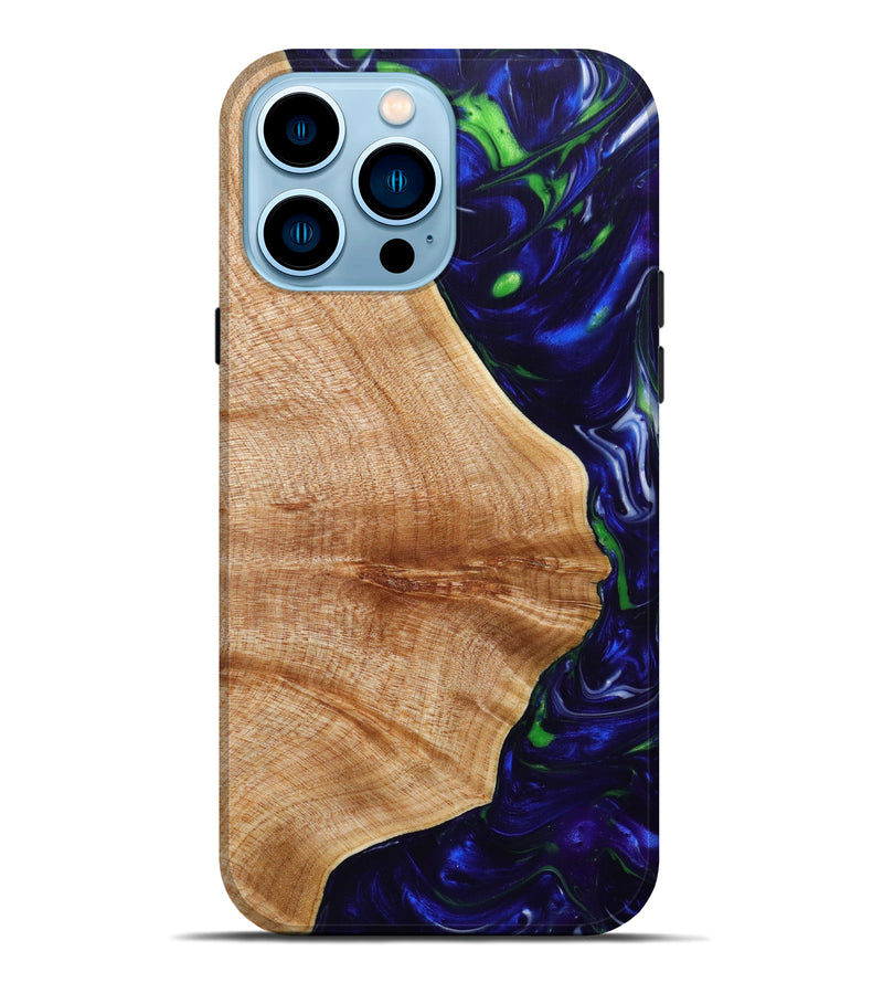 iPhone 14 Pro Max Wood+Resin Live Edge Phone Case - Kinsley (Artist Pick, 639117)