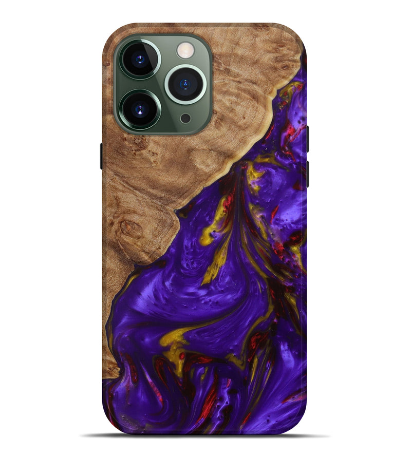 iPhone 13 Pro Max Wood+Resin Live Edge Phone Case - Buford (Purple, 620145)