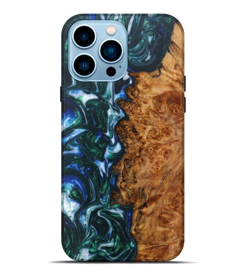 iPhone 14 Pro Max Wood+Resin Live Edge Phone Case - Jad (Artist Pick, 611147)