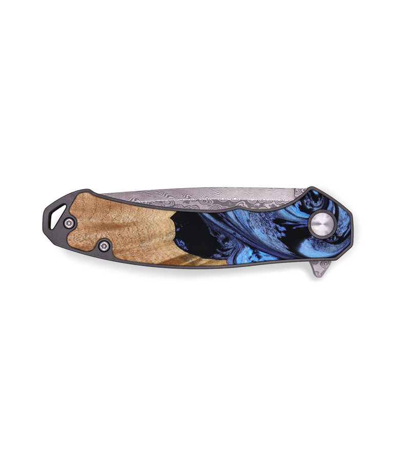 EDC Wood+Resin Pocket Knife - Miranda (Blue, 644183)