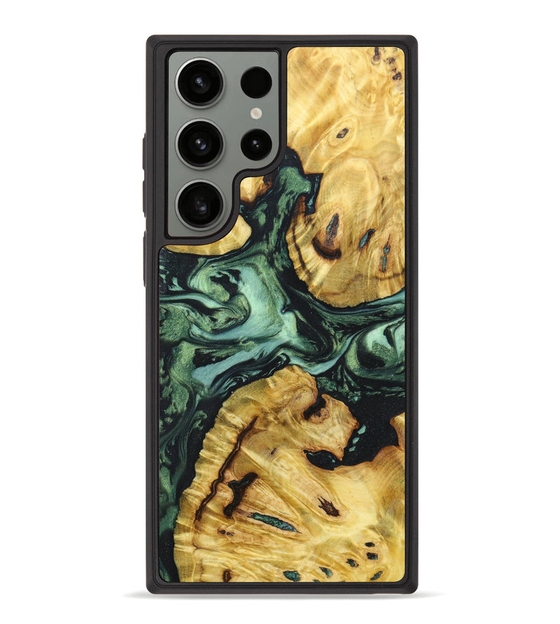 Galaxy S23 Ultra Wood+Resin Phone Case - Nick (Green, 635802)