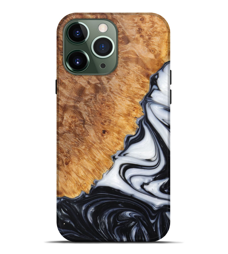 iPhone 13 Pro Max Wood+Resin Live Edge Phone Case - Terra (Black & White, 614559)