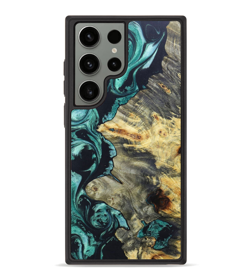 Galaxy S23 Ultra Wood+Resin Phone Case - Antwon (Green, 626387)