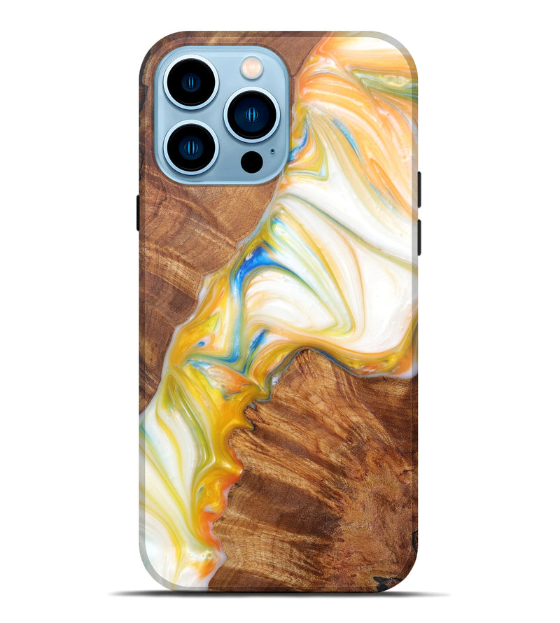 iPhone 14 Pro Max Wood+Resin Live Edge Phone Case - Nahum (Artist Pick, 606768)