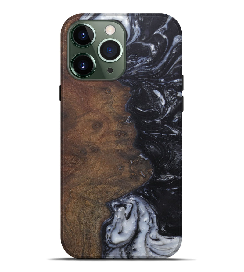 iPhone 13 Pro Max Wood+Resin Live Edge Phone Case - Tab (Black & White, 588643)