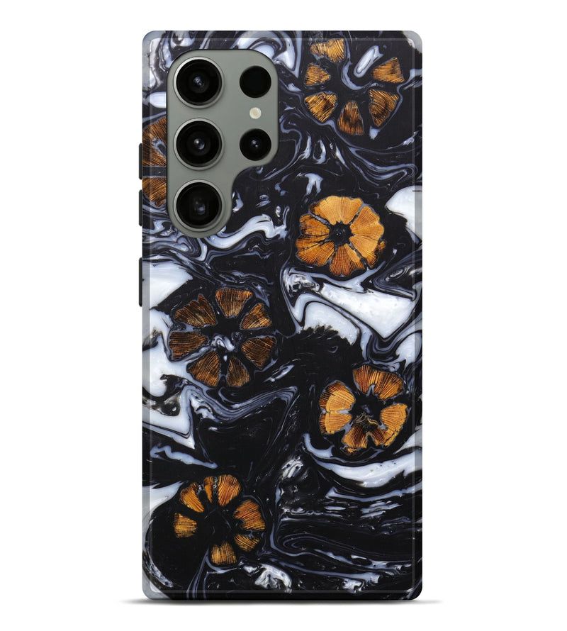 Galaxy S23 Ultra Wood+Resin Live Edge Phone Case - Holli (Black & White, 633113)