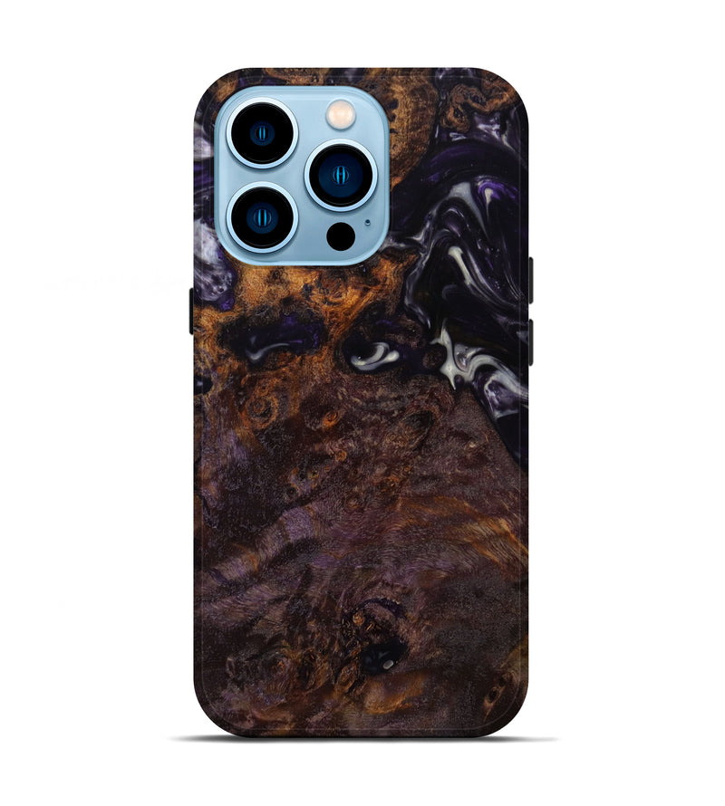 iPhone 14 Pro Wood+Resin Live Edge Phone Case - Delaney (Purple, 644293)