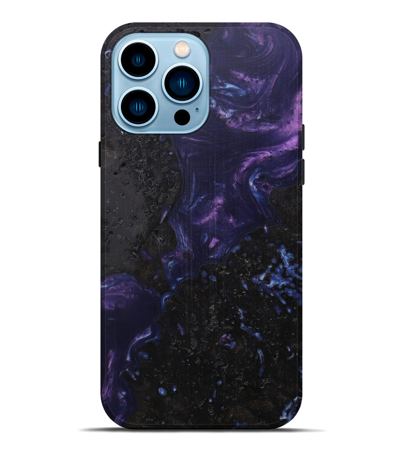 iPhone 14 Pro Max Wood+Resin Live Edge Phone Case - Glynda (Purple, 590026)