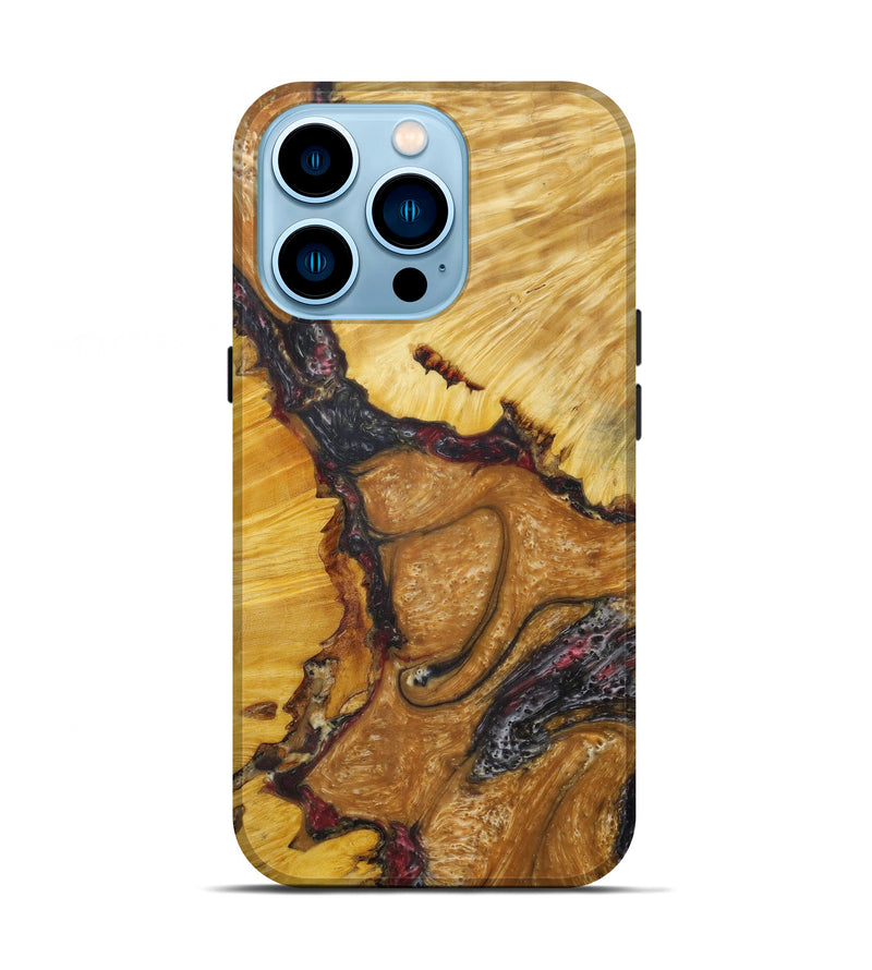 iPhone 14 Pro Wood+Resin Live Edge Phone Case - Miran (Metallic, 585135)