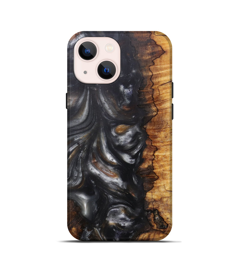 iPhone 13 mini Wood+Resin Live Edge Phone Case - Robbin (Metallic, 597350)