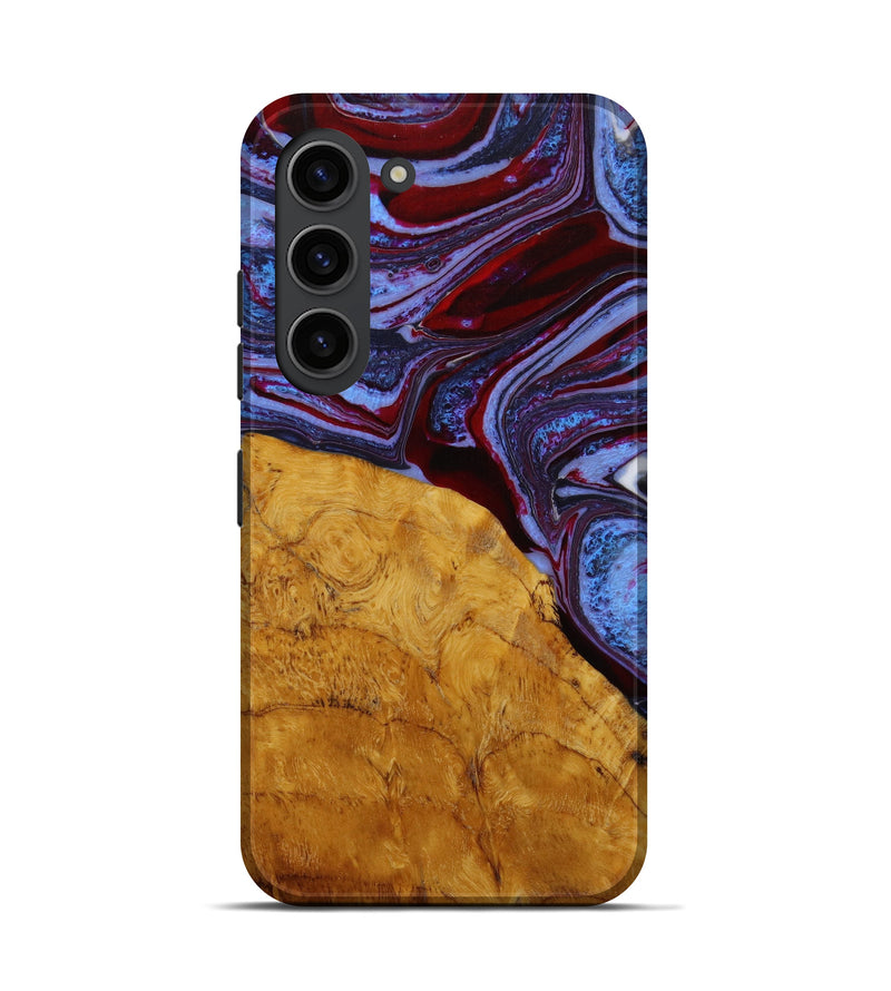 Galaxy S23 Wood+Resin Live Edge Phone Case - Robin (Blue, 648597)