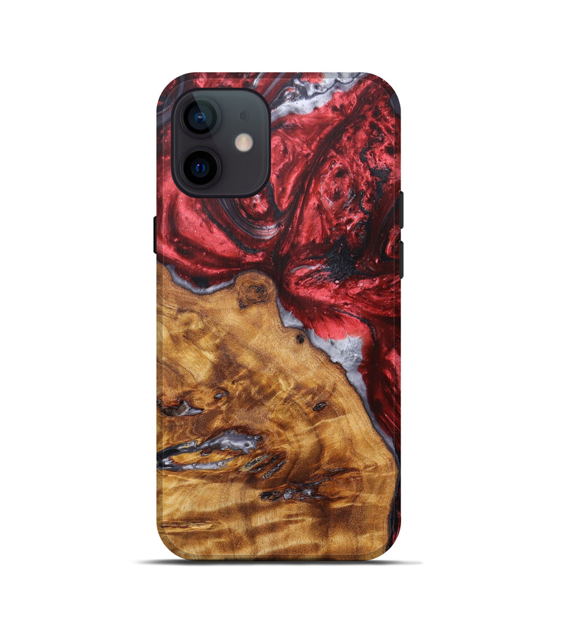iPhone 12 mini Wood+Resin Live Edge Phone Case - Ali (Red, 631542)