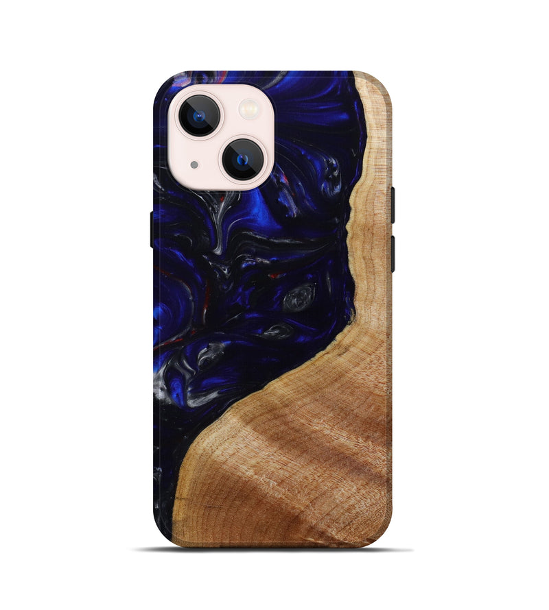 iPhone 13 mini Wood+Resin Live Edge Phone Case - Griffin (Blue, 641777)