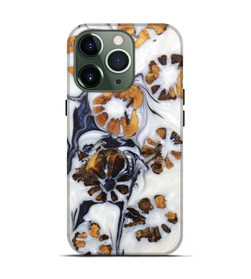 iPhone 13 Pro Wood+Resin Live Edge Phone Case - Clarice (Black & White, 597070)