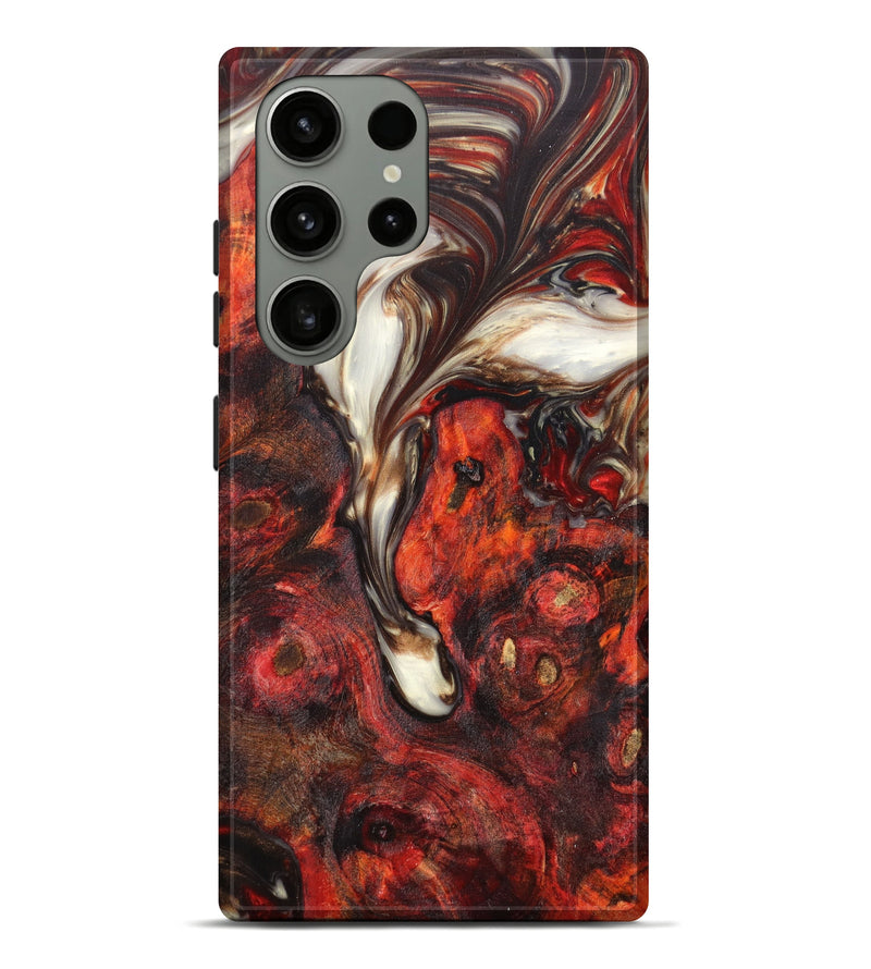 Galaxy S23 Ultra Wood+Resin Live Edge Phone Case - Belen (Red, 624468)