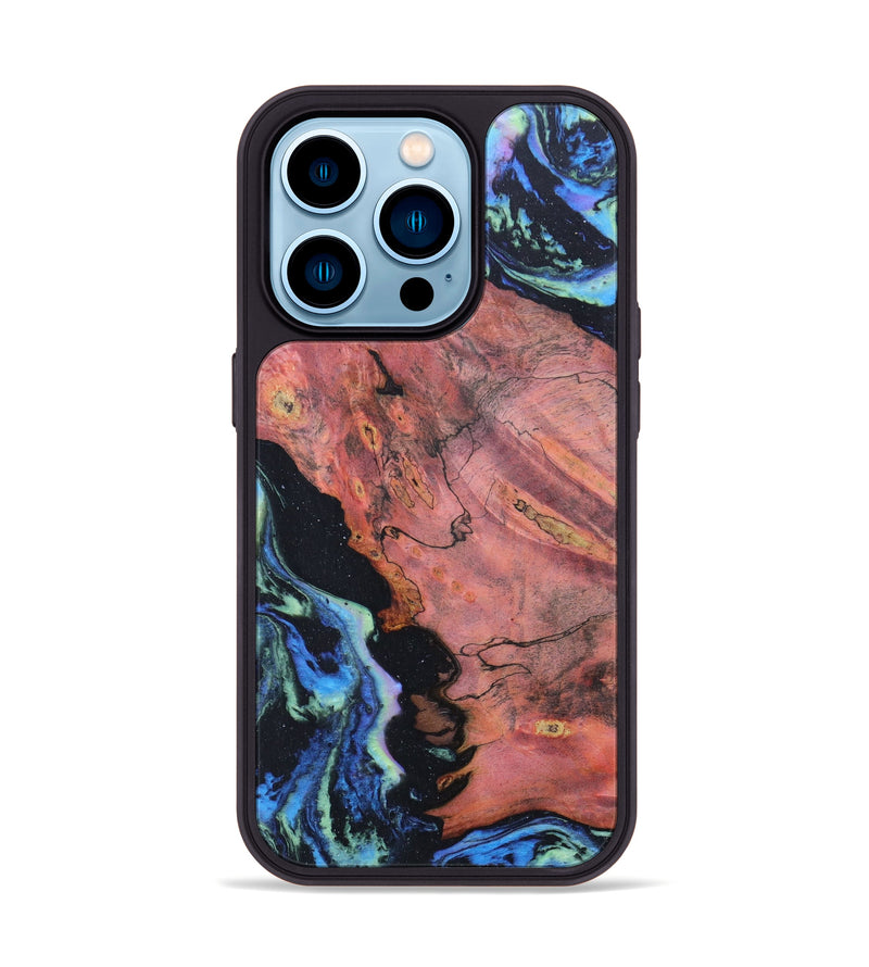 iPhone 14 Pro Wood+Resin Phone Case - Nigel (Aurora, 617694)