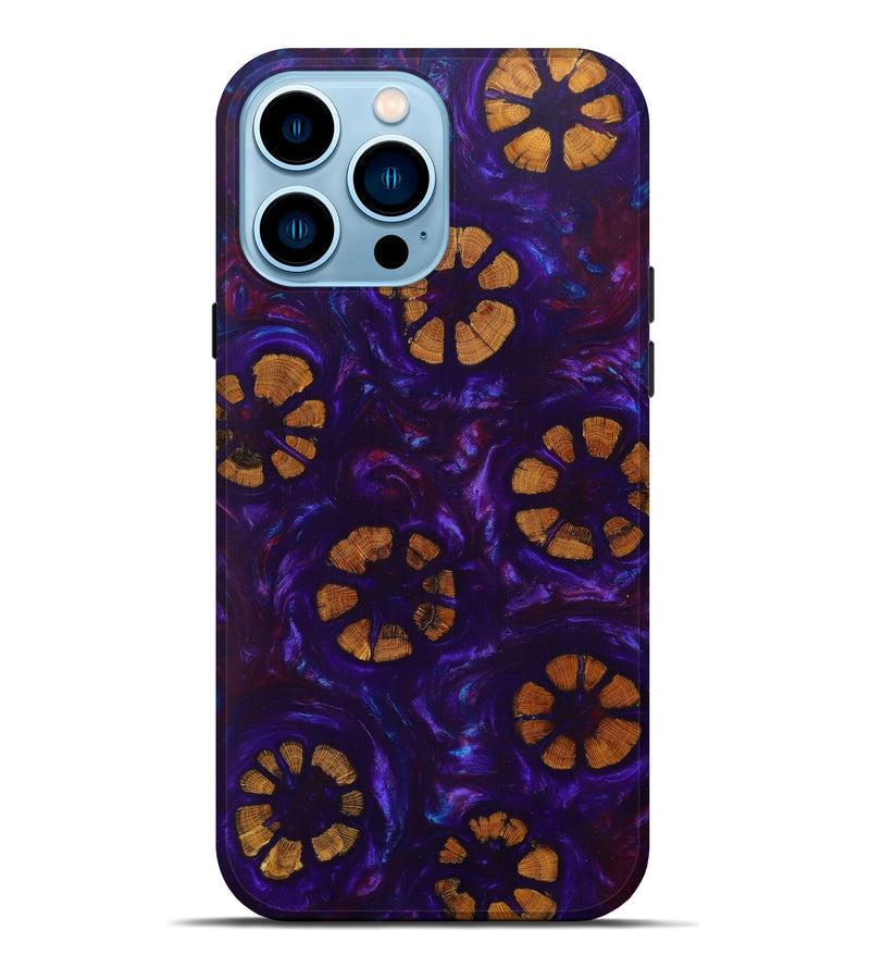 iPhone 14 Pro Max Wood+Resin Live Edge Phone Case - Jaleel (Purple, 610294)