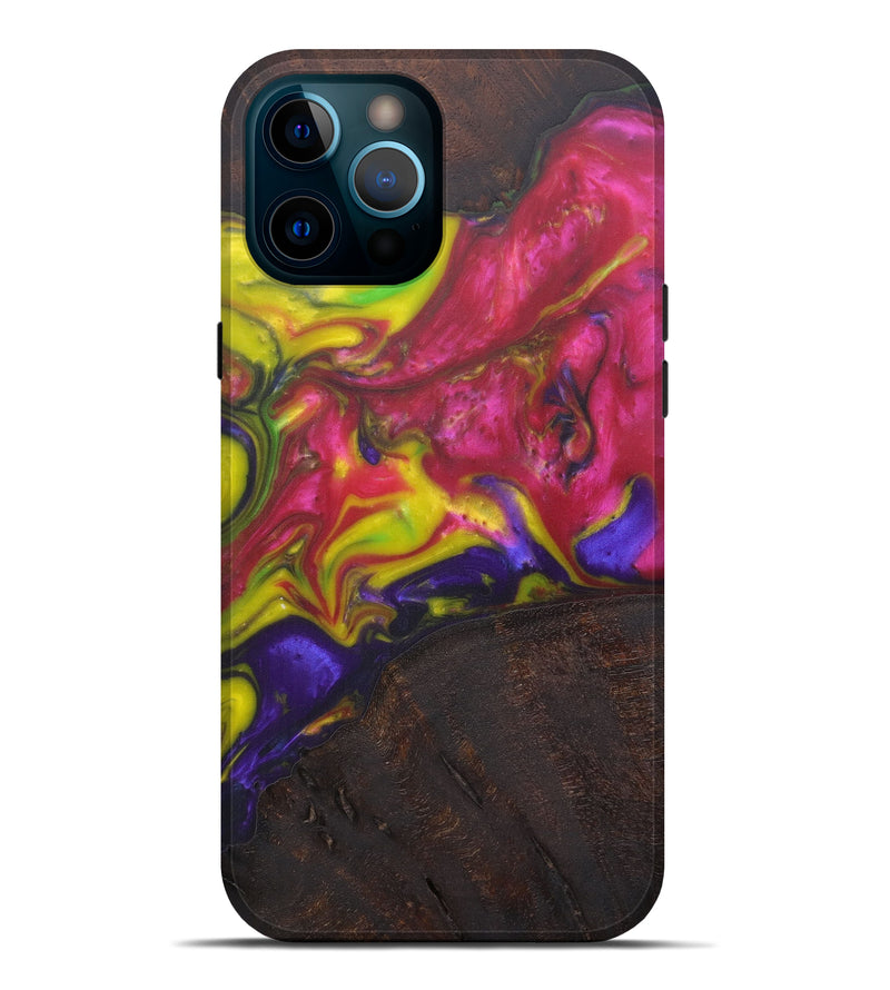 iPhone 12 Pro Max Wood+Resin Live Edge Phone Case - Laurel (Graffiti, 567147)