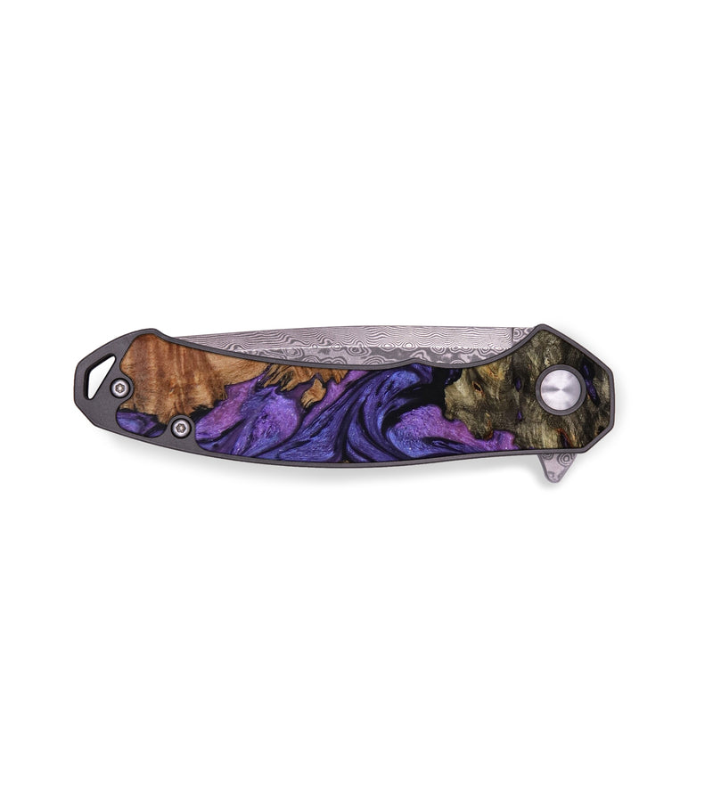 EDC Wood+Resin Pocket Knife - Kelly (Purple, 644211)