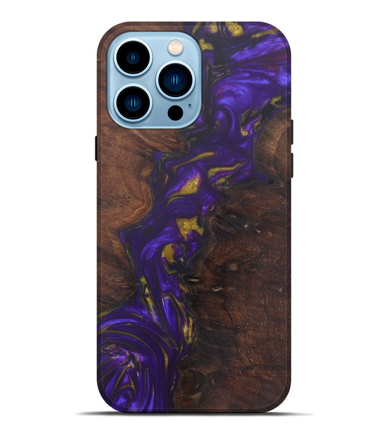 iPhone 14 Pro Max Wood+Resin Live Edge Phone Case - Joaquin (Purple, 602487)